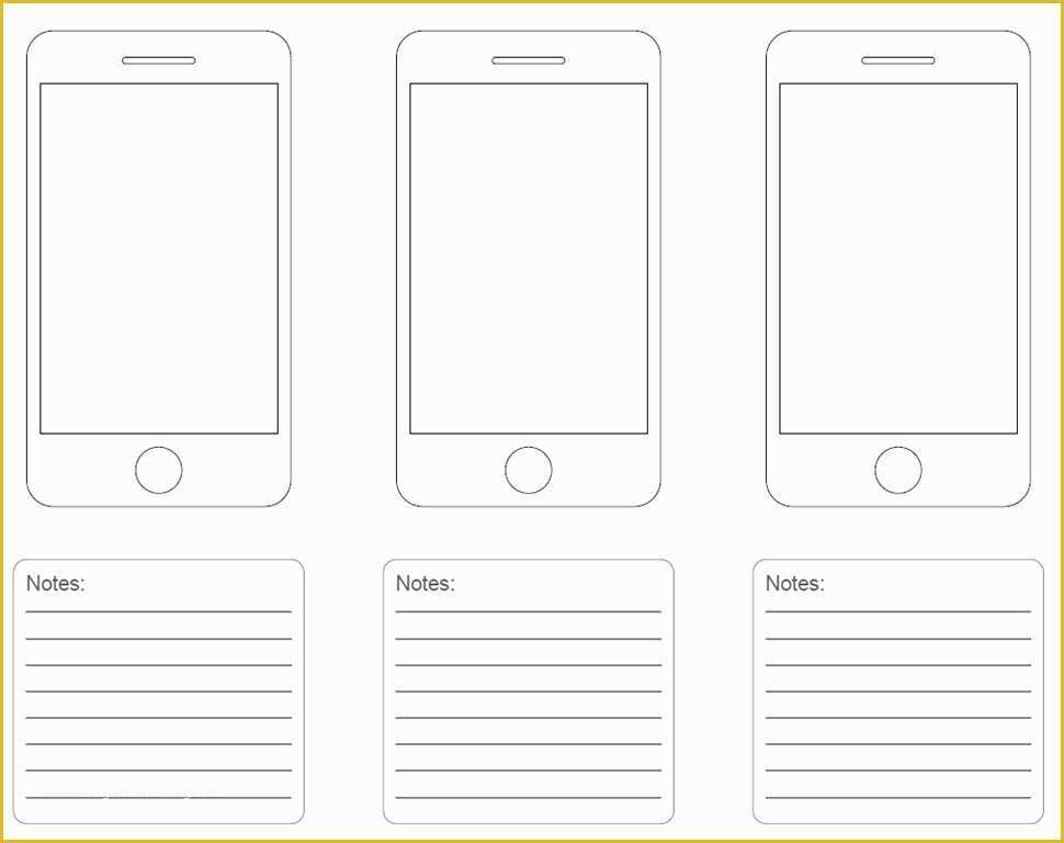 Free Mobile App Templates Of 20 Free Printable Sketching and Wireframing Templates