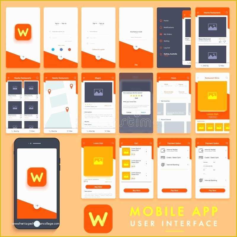 Free Mobile App Templates Of Download Mobile App User Interface Template Kit Stock