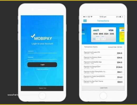 Free Mobile App Templates Of Free Psd Mobile App Payment App Ui Template