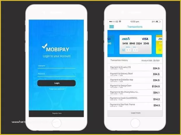 Free Mobile App Templates Of Free Psd Mobile App Payment App Ui Template