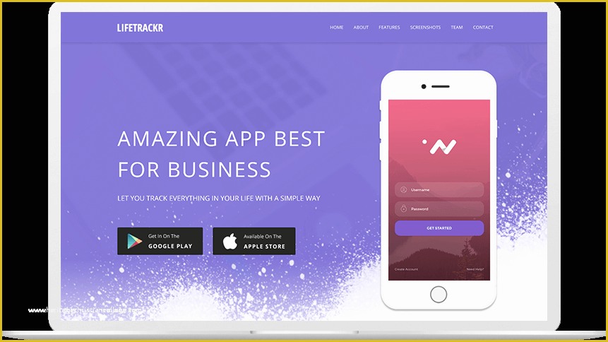 Free Mobile App Templates Of Lifetrakr – Free App Landing Page Template themefisher