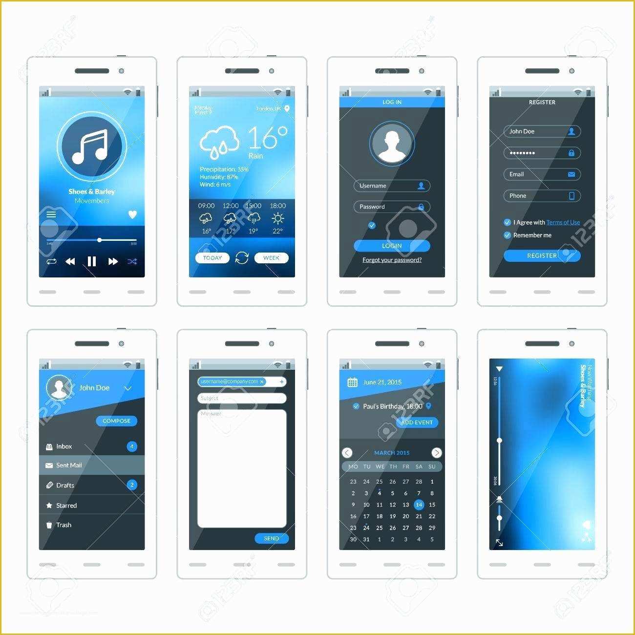 Free Mobile App Templates Of Mobile Apps Design Template