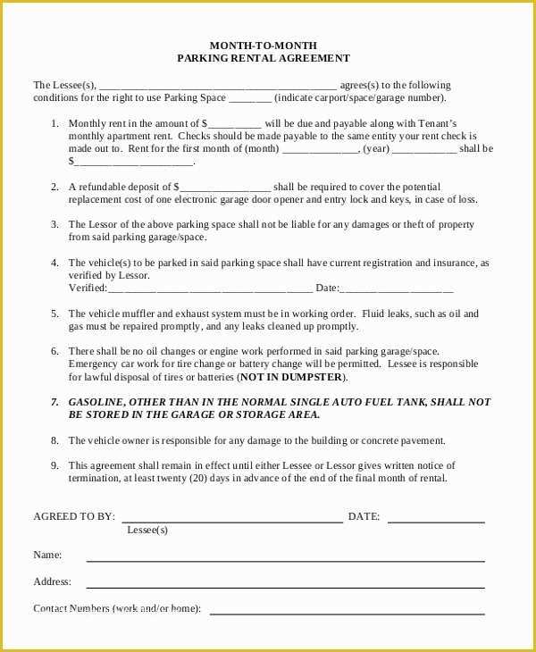 Free Month to Month Rental Agreement Template Of 10 Month to Month Rental Agreement Free Sample Example