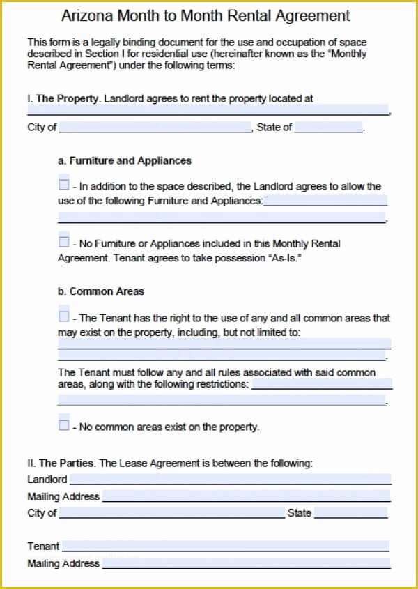 Free Month to Month Rental Agreement Template Of Free Arizona Month to Month Rental Agreement Pdf