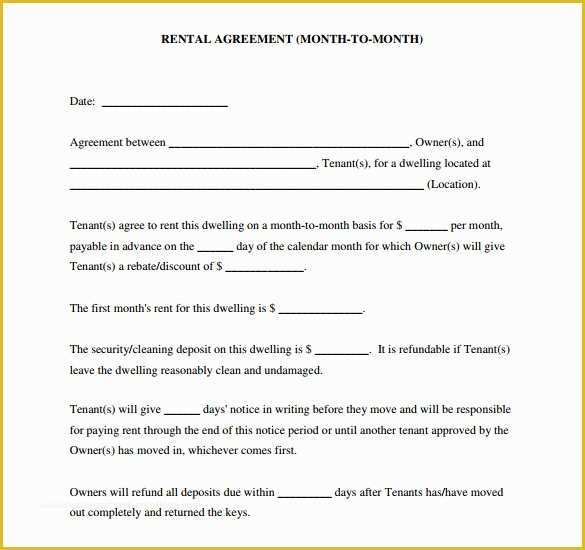 Free Month to Month Rental Agreement Template Of Free Download Blank Lease Agreement Example for Month to