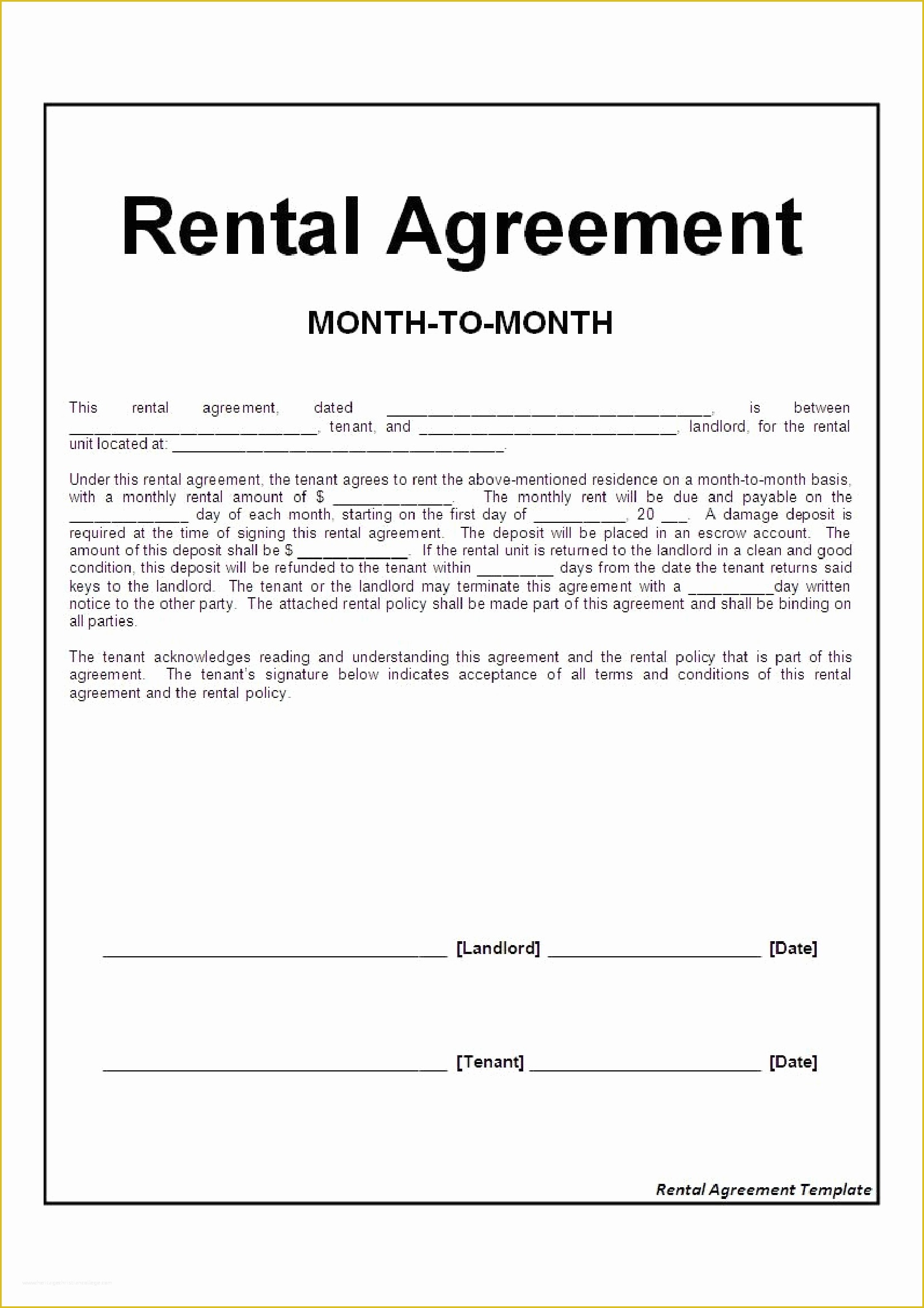 Free Month to Month Rental Agreement Template Of Letter formats Download Free Business Letter Templates