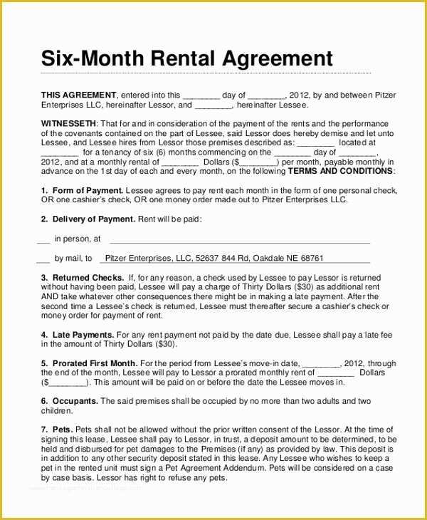 Free Month to Month Rental Agreement Template Of Sample Month to Month Lease Agreement form 8 Free