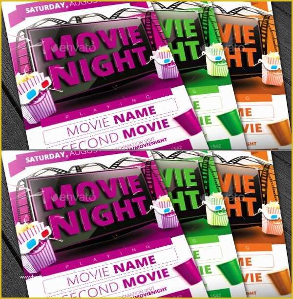 Free Movie Night Flyer Template Of 17 Movie Night Flyer Templates