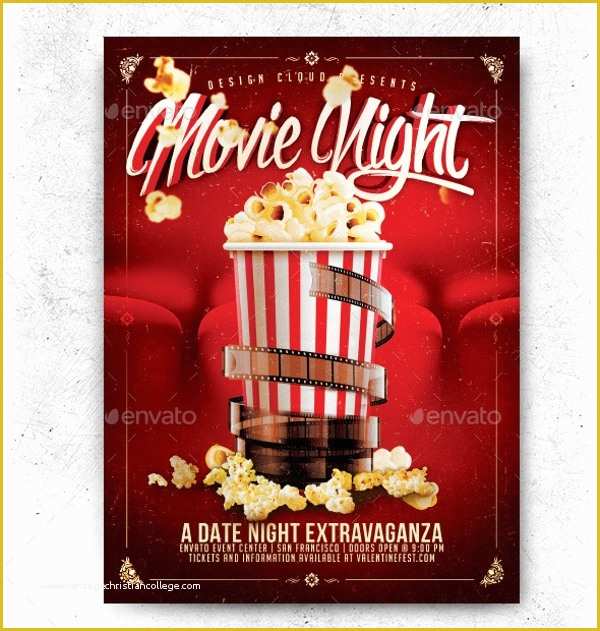 Free Movie Night Flyer Template Of 17 Movie Night Flyer Templates