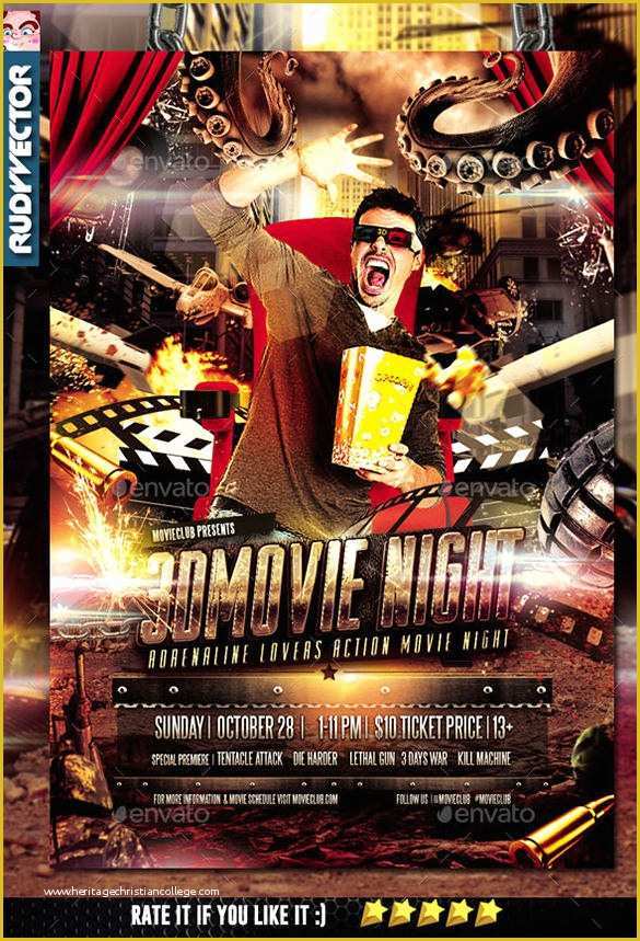 Free Movie Night Flyer Template Of 19 Movie Night Flyer Templates Ai Psd Word
