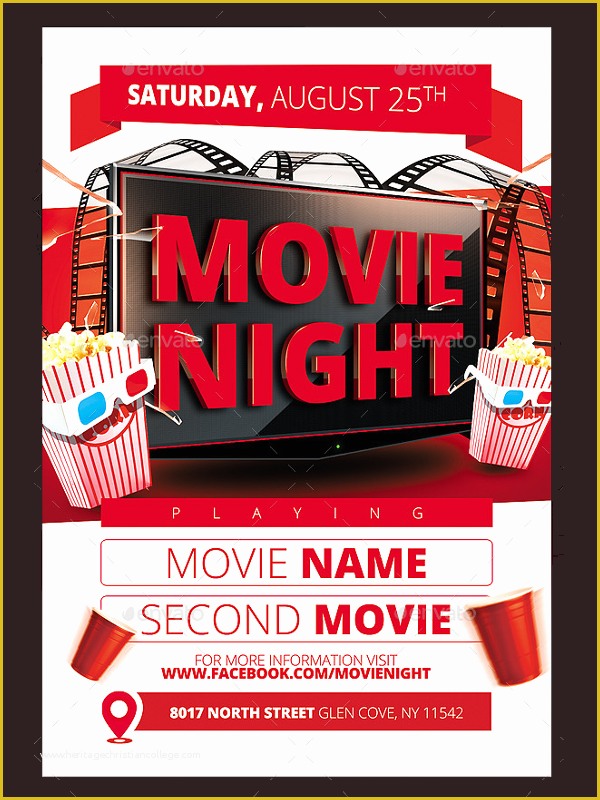 Free Movie Night Flyer Template Of 52 Movie Flyer Designs Free Psd Word Templates