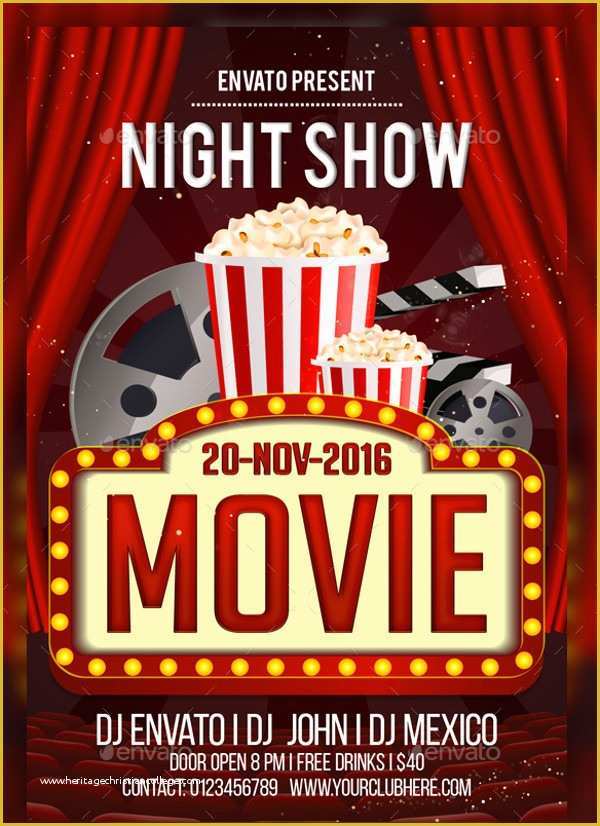Free Movie Night Flyer Template Of Family Movie Night Flyer Template Yourweek A3097eeca25e