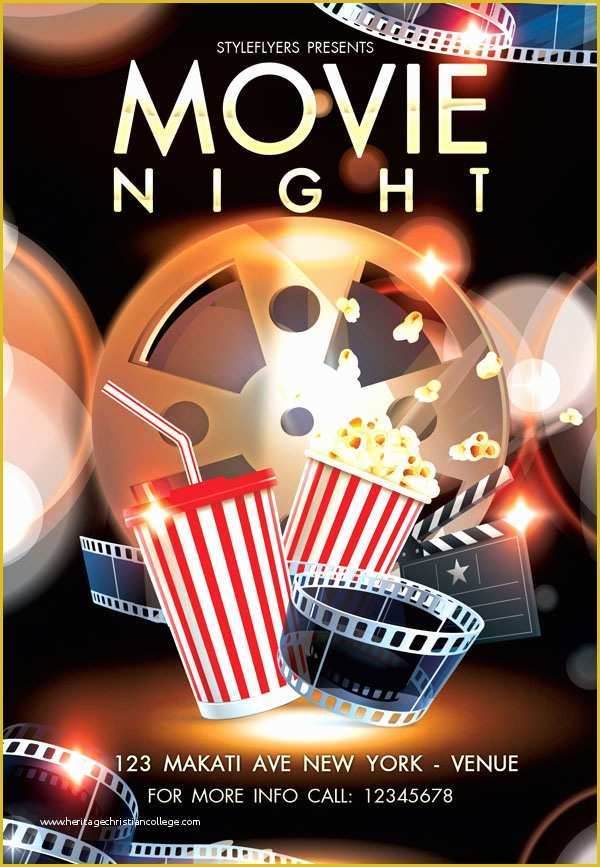 Free Movie Night Flyer Template Of Free and Premium Flyers with Style Resources