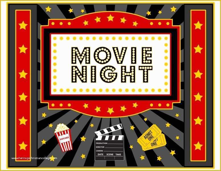 Free Movie Night Flyer Template Of Free Movie Night Party Printables by Printabelle