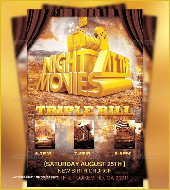 Free Movie Night Flyer Template Of Movie Night Flyer Template 18 Free Jpg Psd format