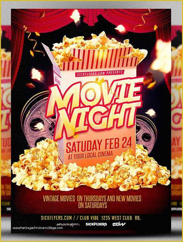 Free Movie Night Flyer Template Of Movie Night Flyer Template 20 Free Jpg Psd format