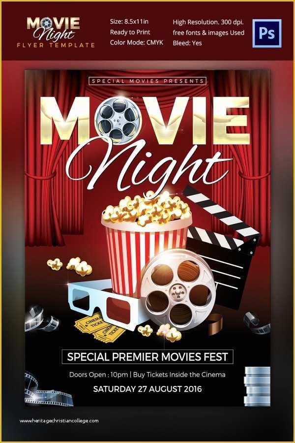 Free Movie Night Flyer Template Of Movie Night Flyer Template 25 Free Jpg Psd format