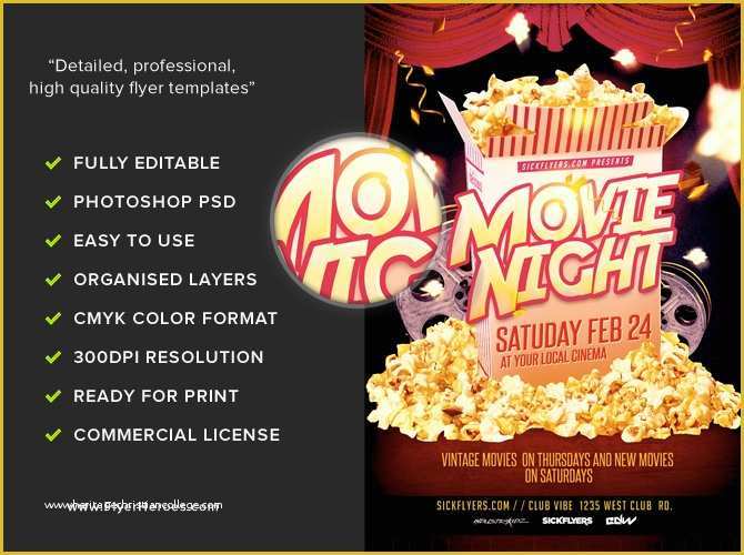 Free Movie Night Flyer Template Of Movie Night Flyer Template Flyerheroes