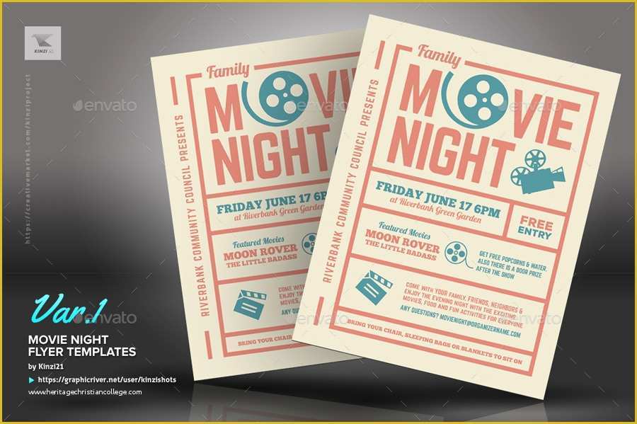 Free Movie Night Flyer Template Of Movie Night Flyer Templates by Kinzishots