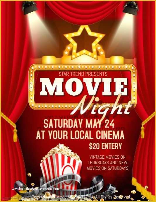 Free Movie Night Flyer Template Of Movie Night Template