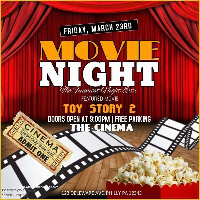 Free Movie Night Flyer Template Of Movie Night Template