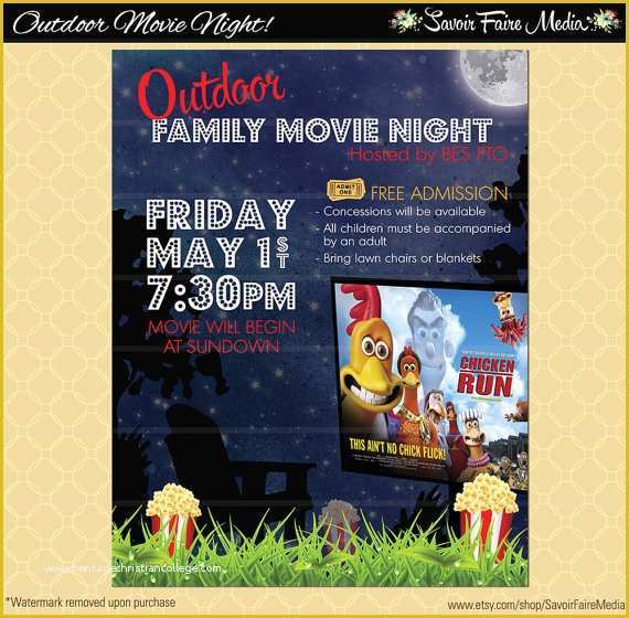 Free Movie Night Flyer Template Of Outdoor Movie Night Flyer Template