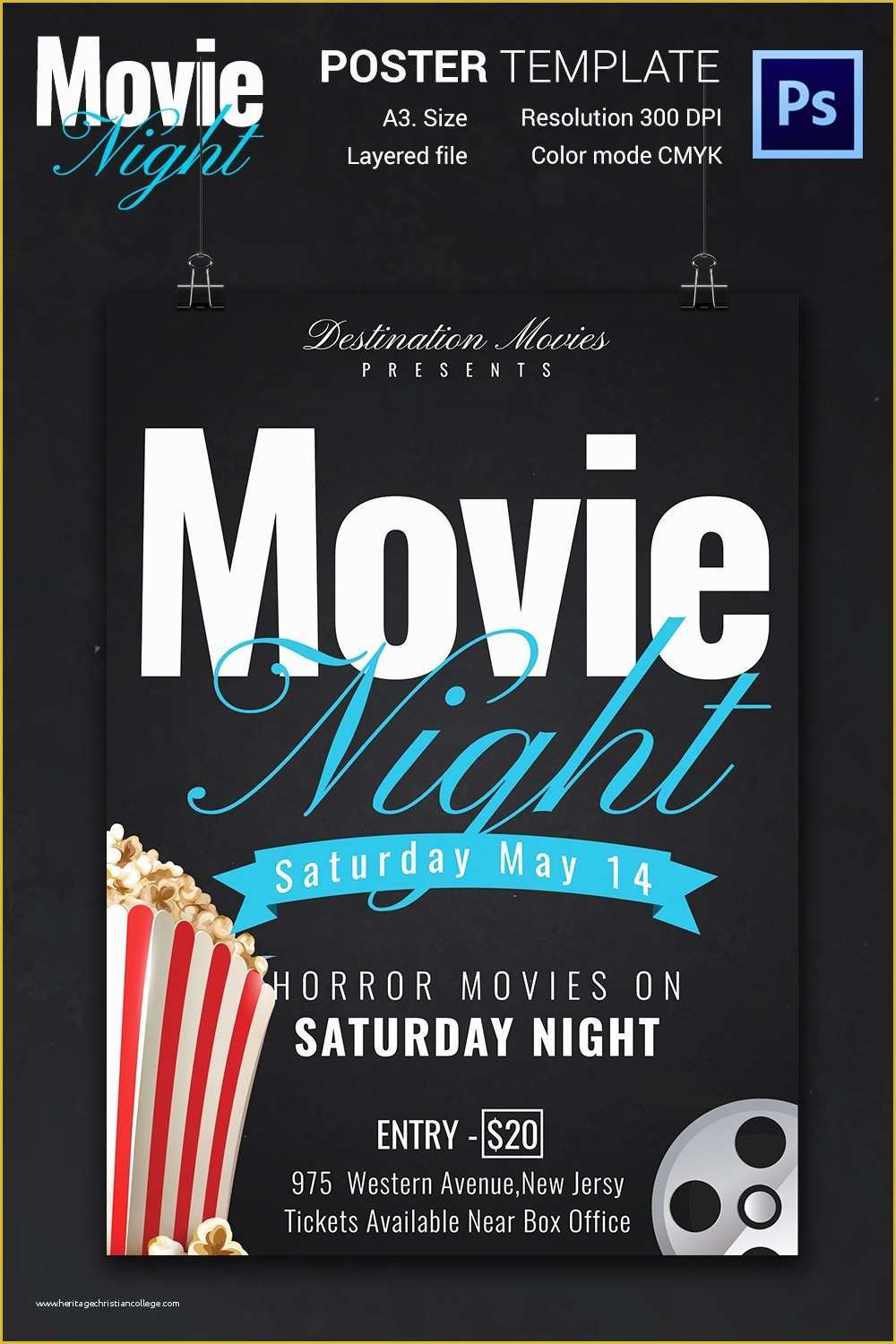 Free Movie Poster Template Of Movie Night Flyer Template 25 Free Jpg Psd format