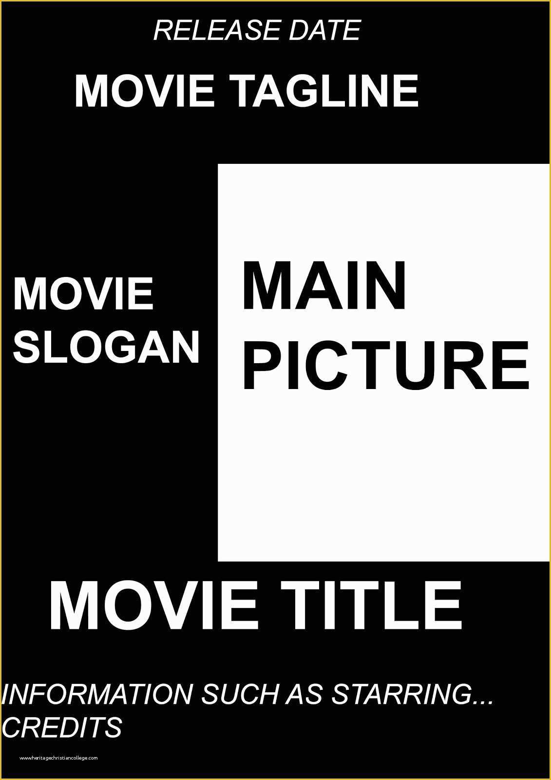 Free Movie Poster Template Of the Gallery for Movie Poster Design Credits