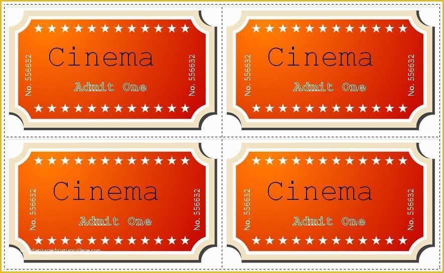 Free Movie Ticket Template Of 30 Free Movie Ticket Templates Printable Word formats