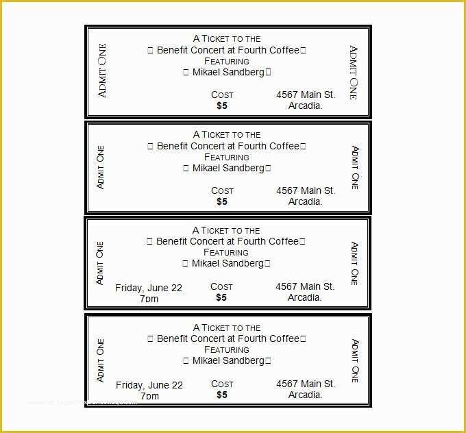 Free Movie Ticket Template Of 30 Free Movie Ticket Templates Printable Word formats