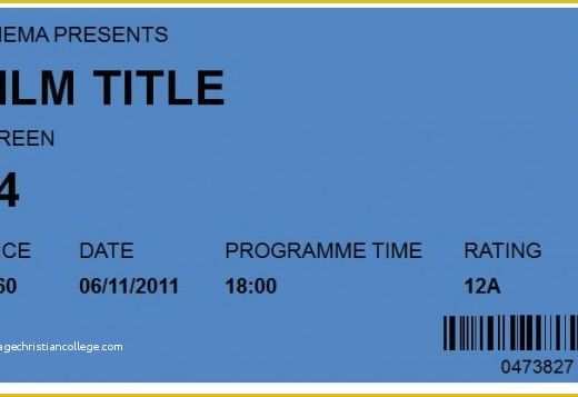 Free Movie Ticket Template Of 40 Free Editable Raffle &amp; Movie Ticket Templates