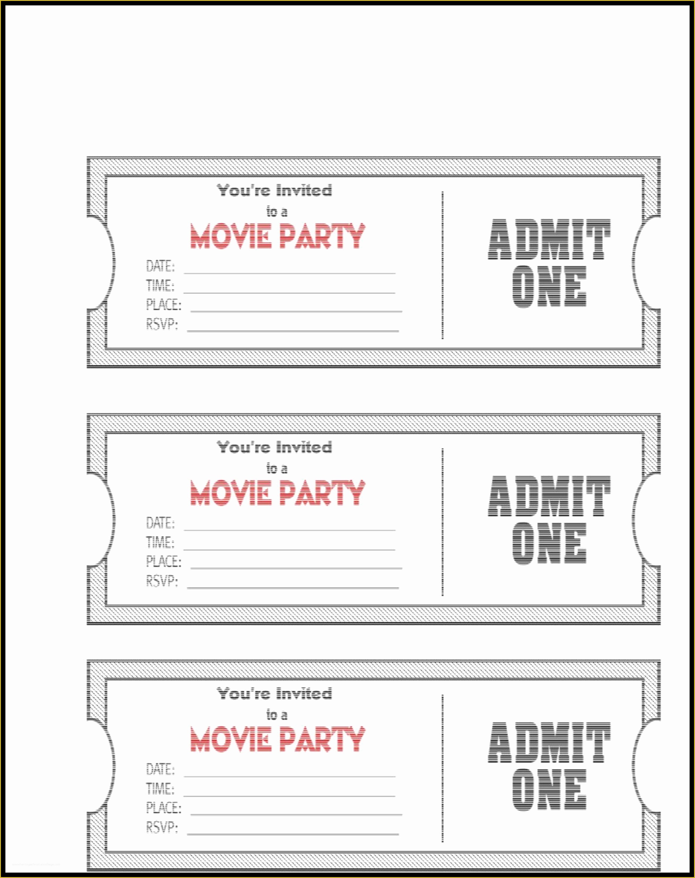 Free Movie Ticket Template Of Admit E Ticket Template Example Mughals