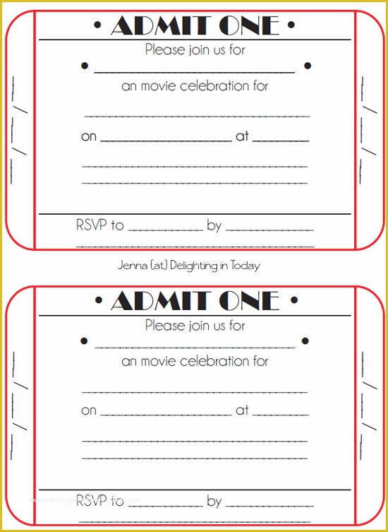 Free Movie Ticket Template Of Movie Ticket Birthday Invitations Ideas – Bagvania Free