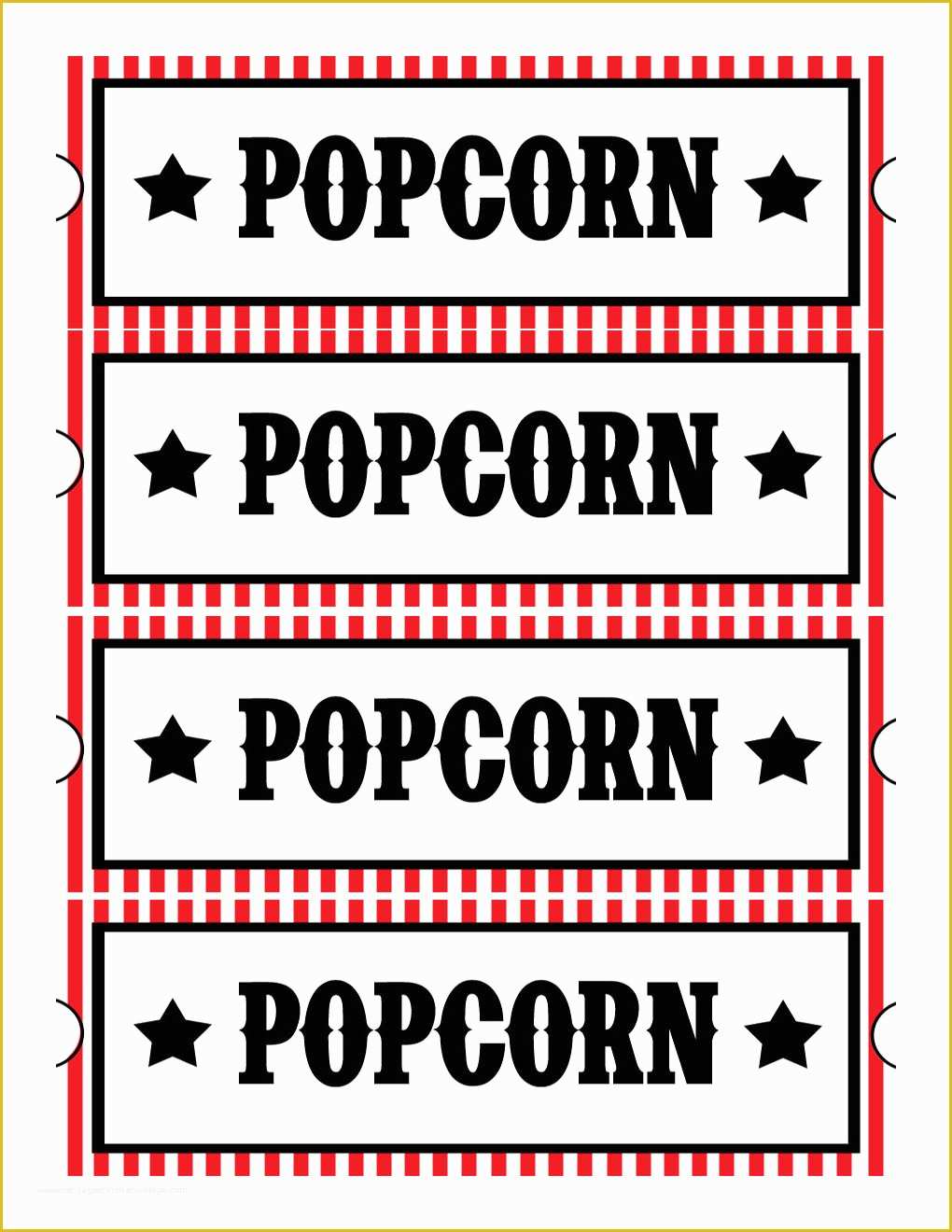 Movie Ticket Free Printable