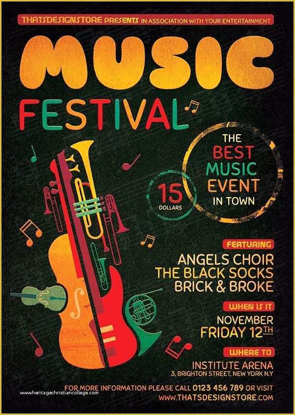 Free Music event Flyer Templates Of Music Festival Flyer Template 10