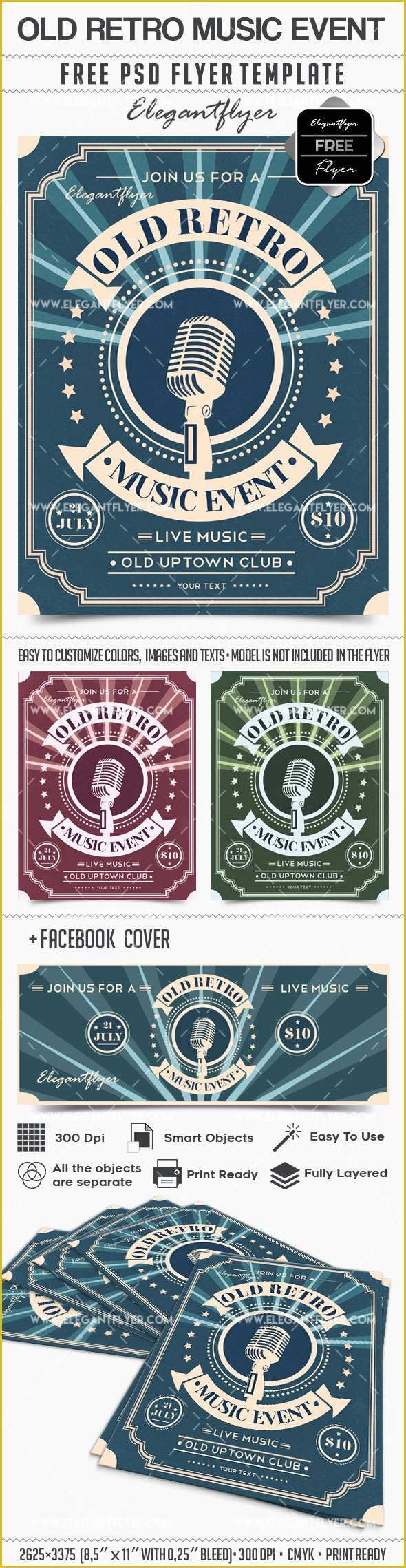 Free Music event Flyer Templates Of Old Retro Music event – Free Flyer Psd Template – by