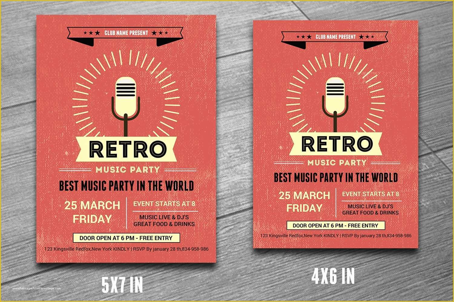 Free Music event Flyer Templates Of Retro Music Club Party Flyer V190 Flyer Templates