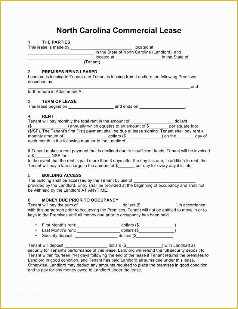 Free Nc Lease Agreement Template Of 32 Good Mercial Lease Agreement Nc Pi – Goethecy