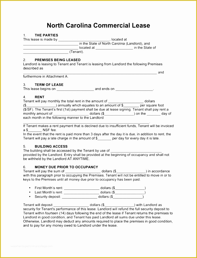 Free Nc Lease Agreement Template Of 9 Mercial Lease Agreement Template Sampletemplatess