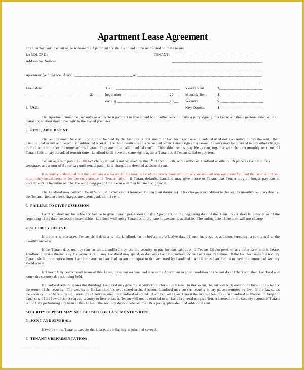 Free Nc Lease Agreement Template Of Apartment association north Carolina Residential Lease