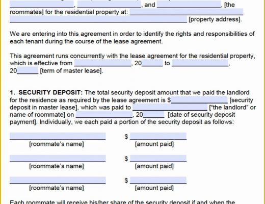 Free Nc Lease Agreement Template Of Free north Carolina Roommate Agreement Template – Pdf – Word