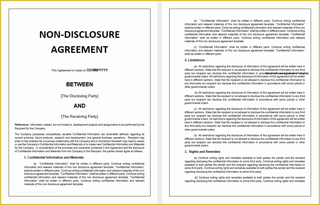 Free Nda Template Of 21 Free Employee Non Disclosure Agreement Templates