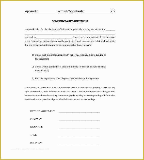 Free Nda Template Of 25 Confidentiality Agreement Templates Doc Pdf