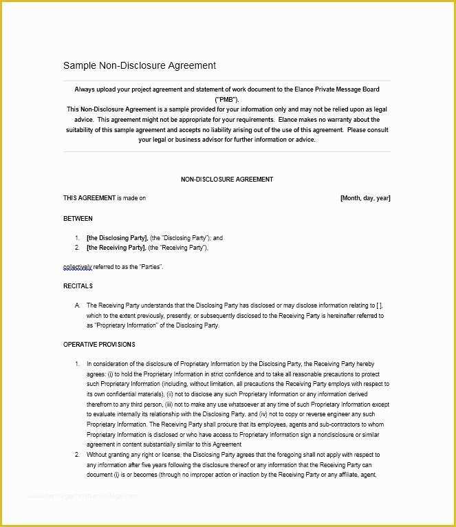 Free Nda Template Of 40 Non Disclosure Agreement Templates Samples &amp; forms
