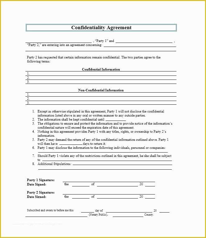 Free Nda Template Of 41 Free Non Disclosure Agreement Templates Samples