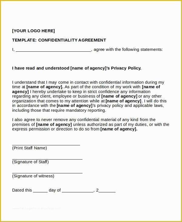 Free Nda Template Of Standard Non Disclosure Agreement form 19 Examples In