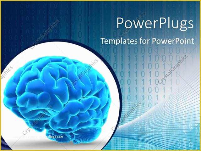 Free Neurology Powerpoint Templates Of Powerpoint Template A Brain In Bluish Color with Binary