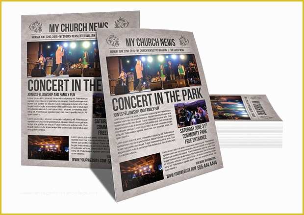Free News Bulletin Templates Of Flyer Psd Template – Church Newspaper Bulletin