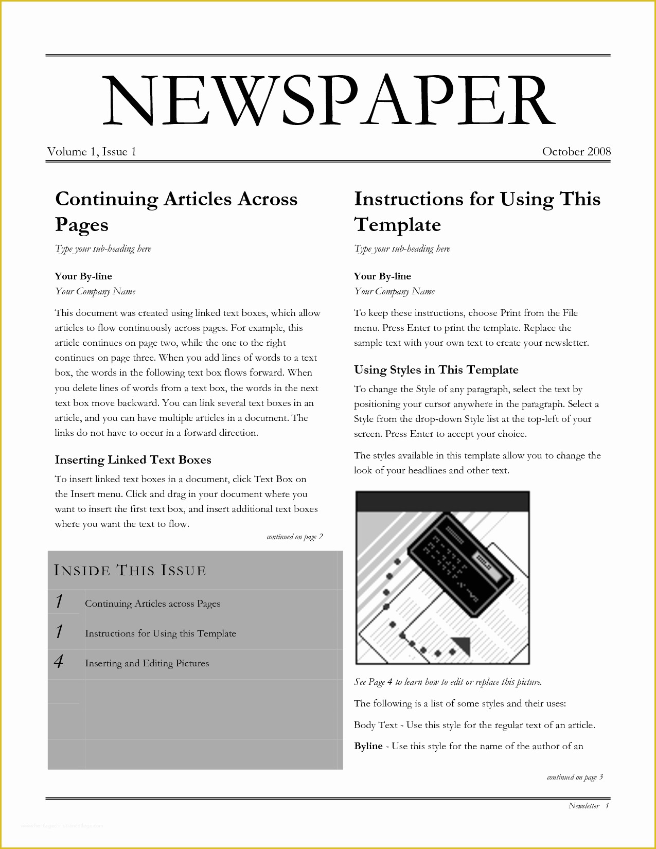 Free Newspaper Template Google Docs Of Olden Times Newspaper Template 4