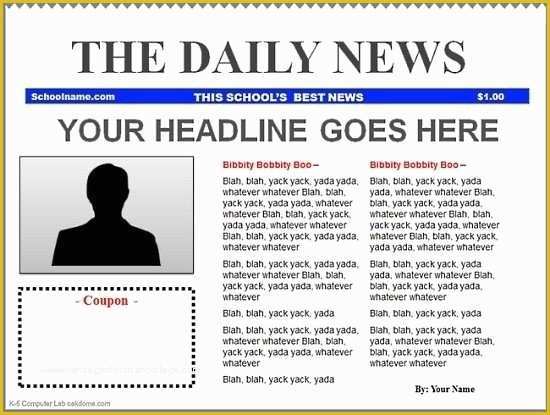 Free Newspaper Template Google Docs Of Blank Newspaper Template Google Docs